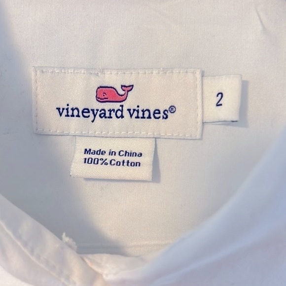 Vineyard Vines White Cotton Ruffle Front Button Shirt Size 2 - Picture 5 of 8